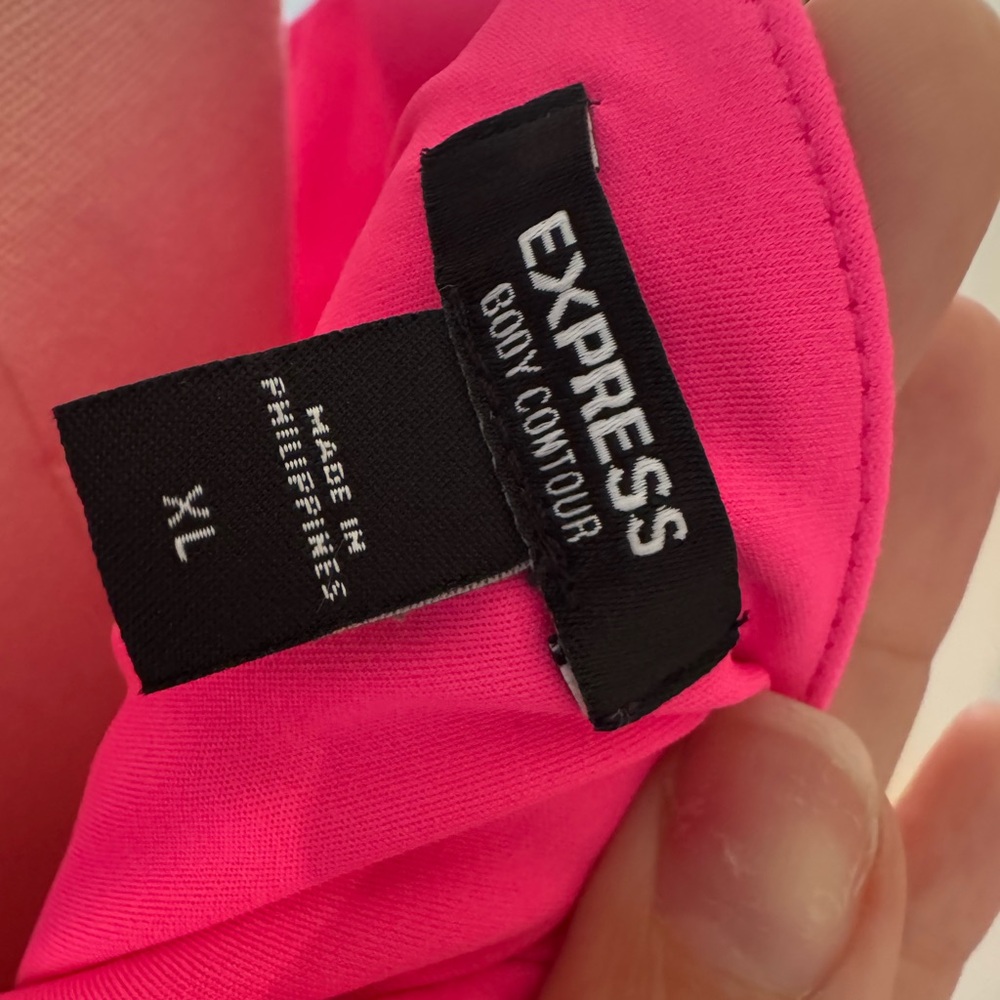 Express Body Contour Neon Pink Bodysuit - Picture 6 of 6